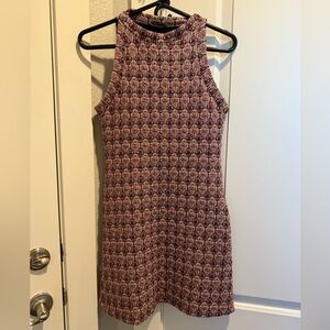 Zara Red and Purple Patterned Mini Dress